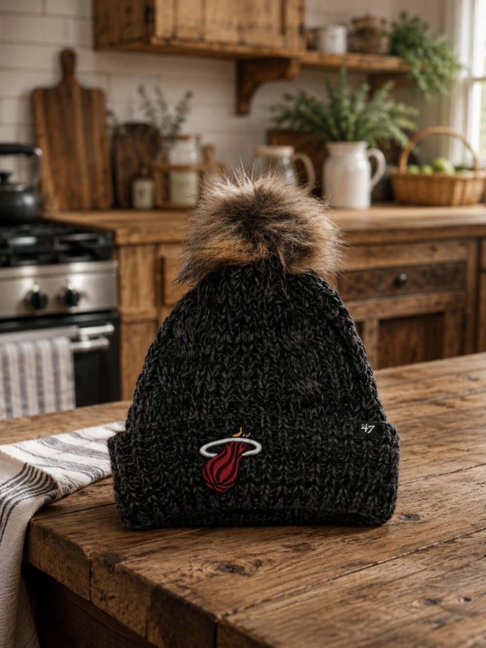 Miami Heat NBA New Era Cookies & Cream Color Cap Hat Beanie Womens OSFM